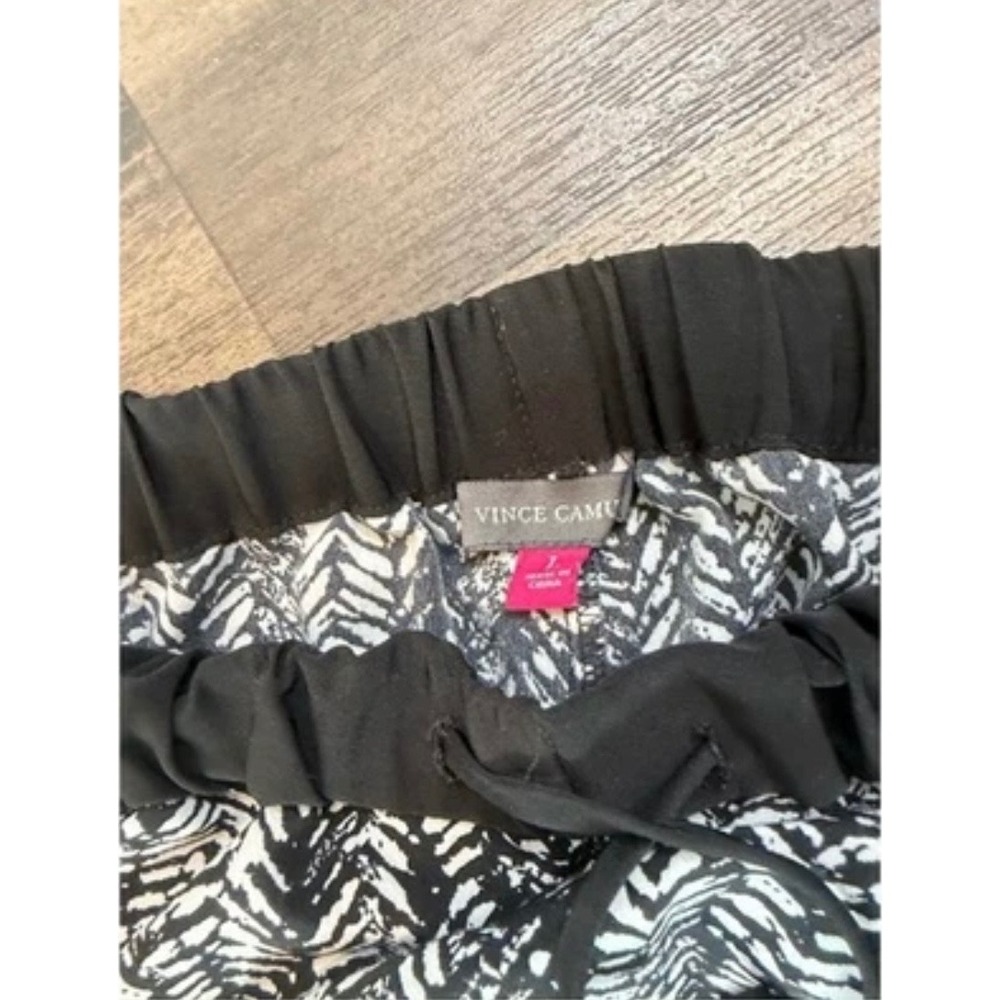Vince Camuto Black White Chevron Geometric Drawstring Jogger Pants Womens Small - Picture 2 of 3